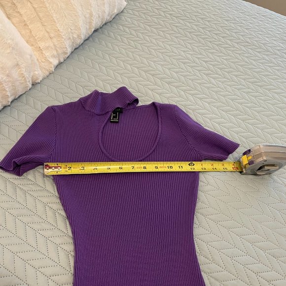 Forever 21 Women's Purple Ribbed Cutout Bobycon Mini Dress Size Small - Picture 6 of 6
